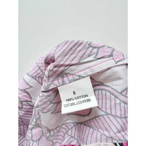 Girls' MORLEY Rodeo Pink Twist Floral Print Cotton Ruffle Trim Shirt, Size 8 - Picture 9 of 11